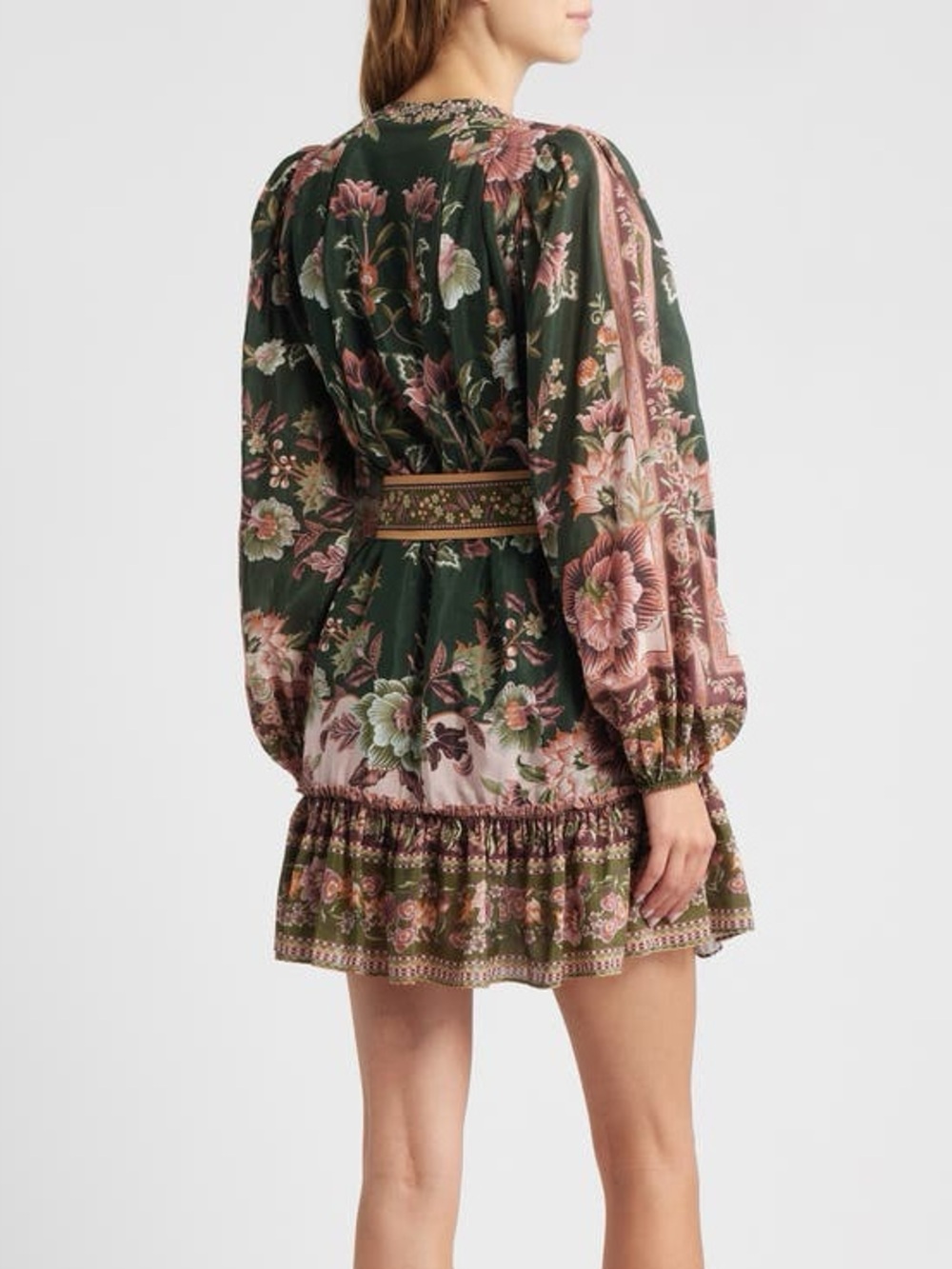 NWT Size M - FARM RIO Green Flowering Garden Tree Cotton Blend Mini Dress - Picture 8 of 15